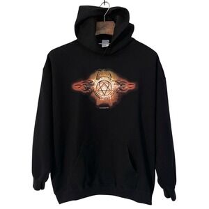 Vtg HIM Heartagram Hoodie Fire Indestructibe Ville Valo Bam Margera 04 Goth XL